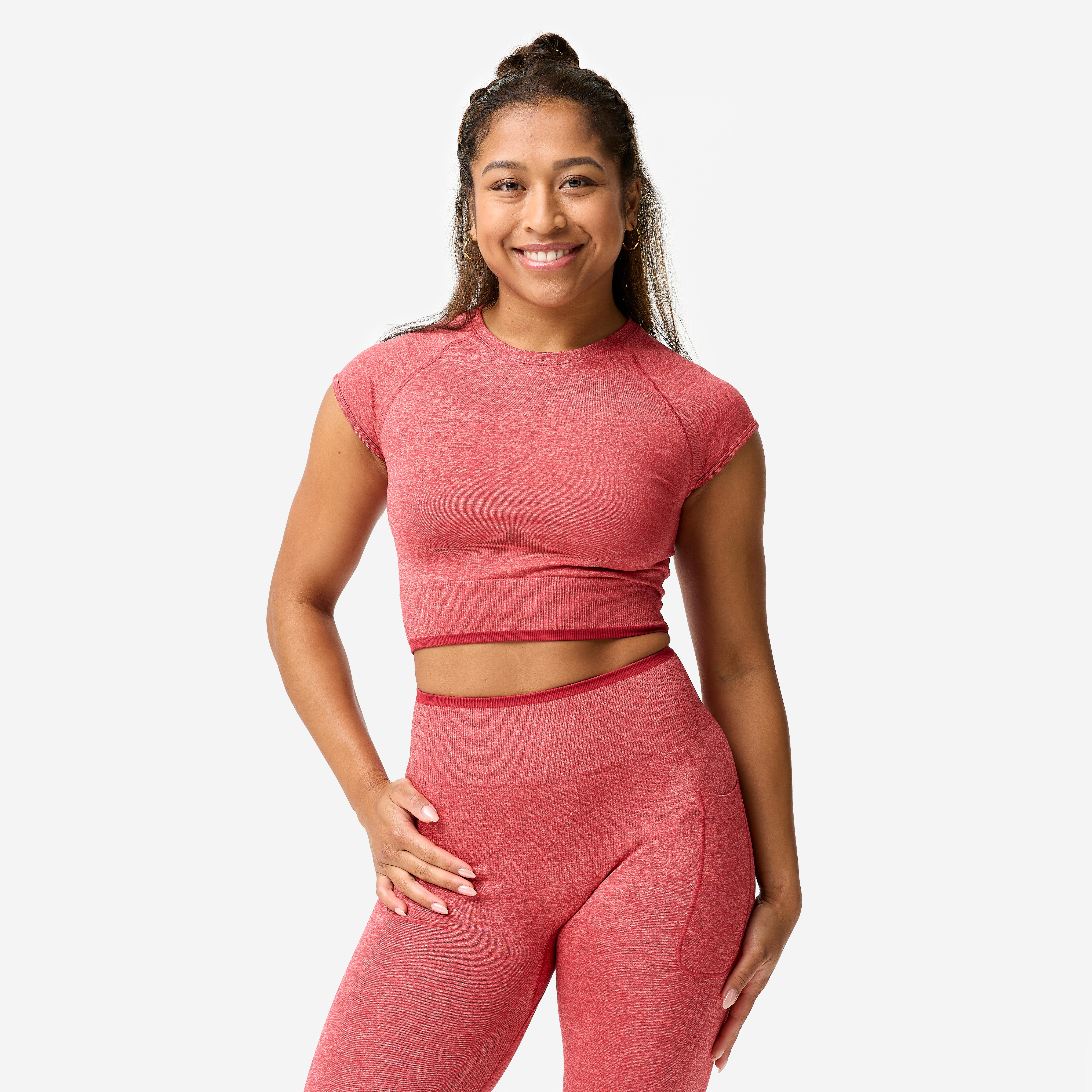Koszulka do treningu siłowego damska Domyos crop top