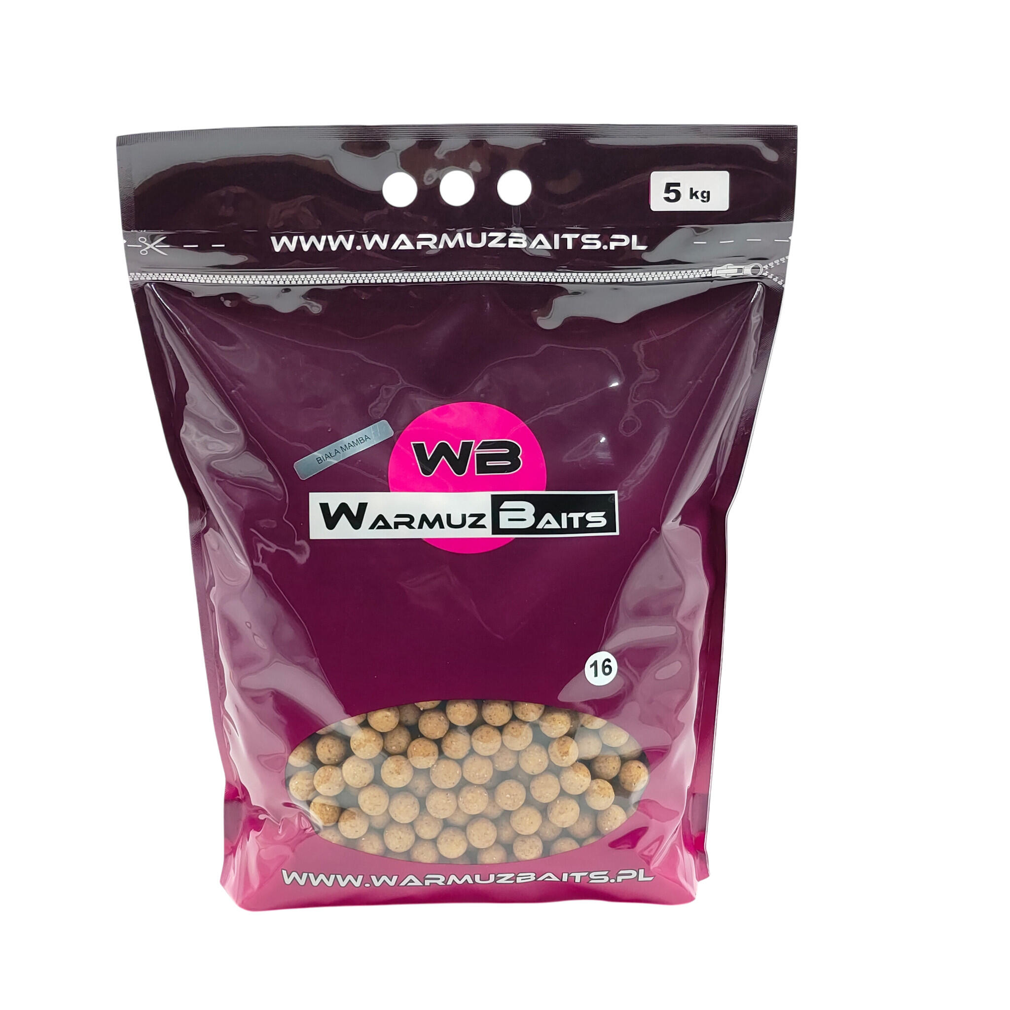 Kulki zanętowe 16mm Warmuz Baits Worek 5kg BIAŁA MAMBA