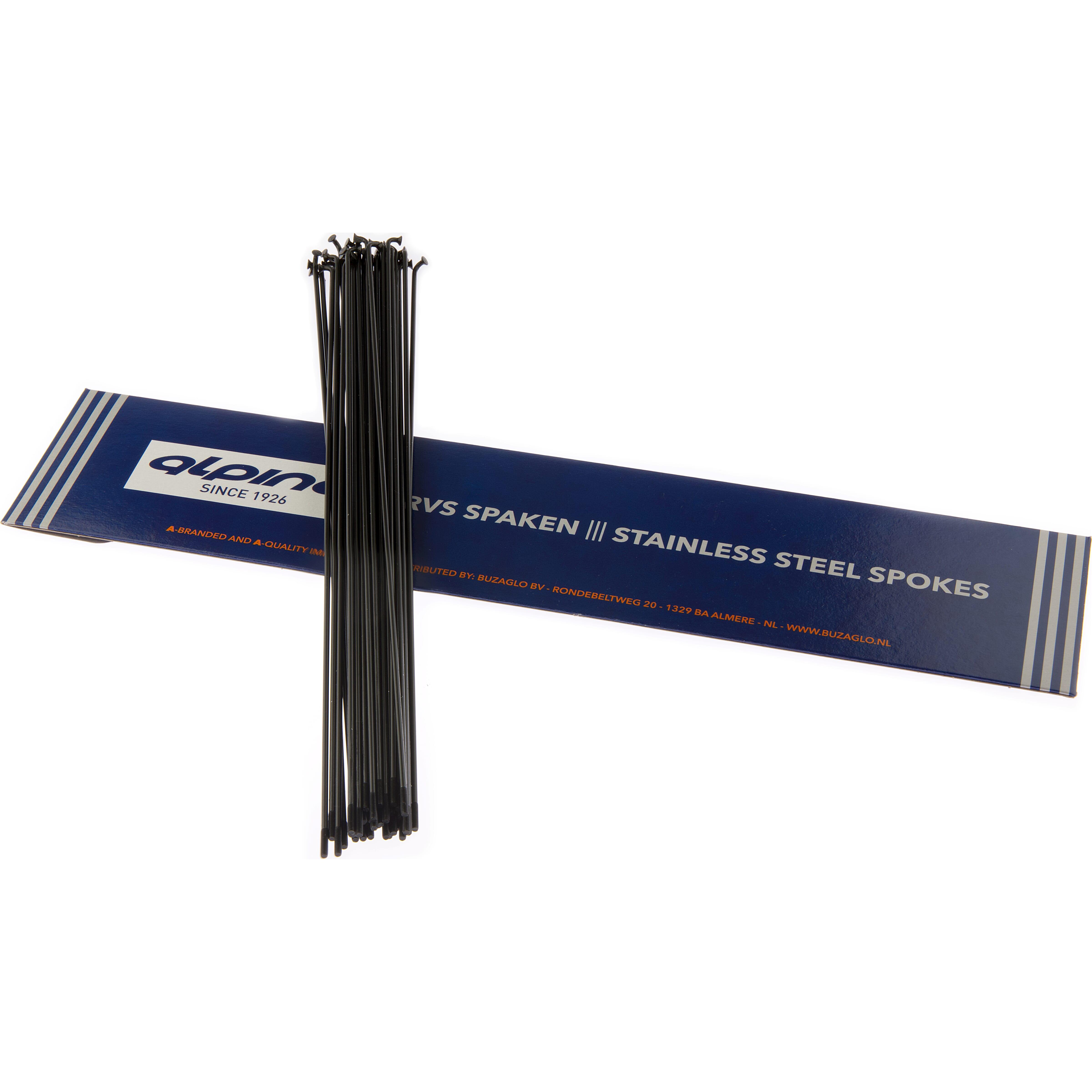Alpina szprychy 14G (2,00 mm) 226 mm stal nierdzewna czarne (36 szt.)