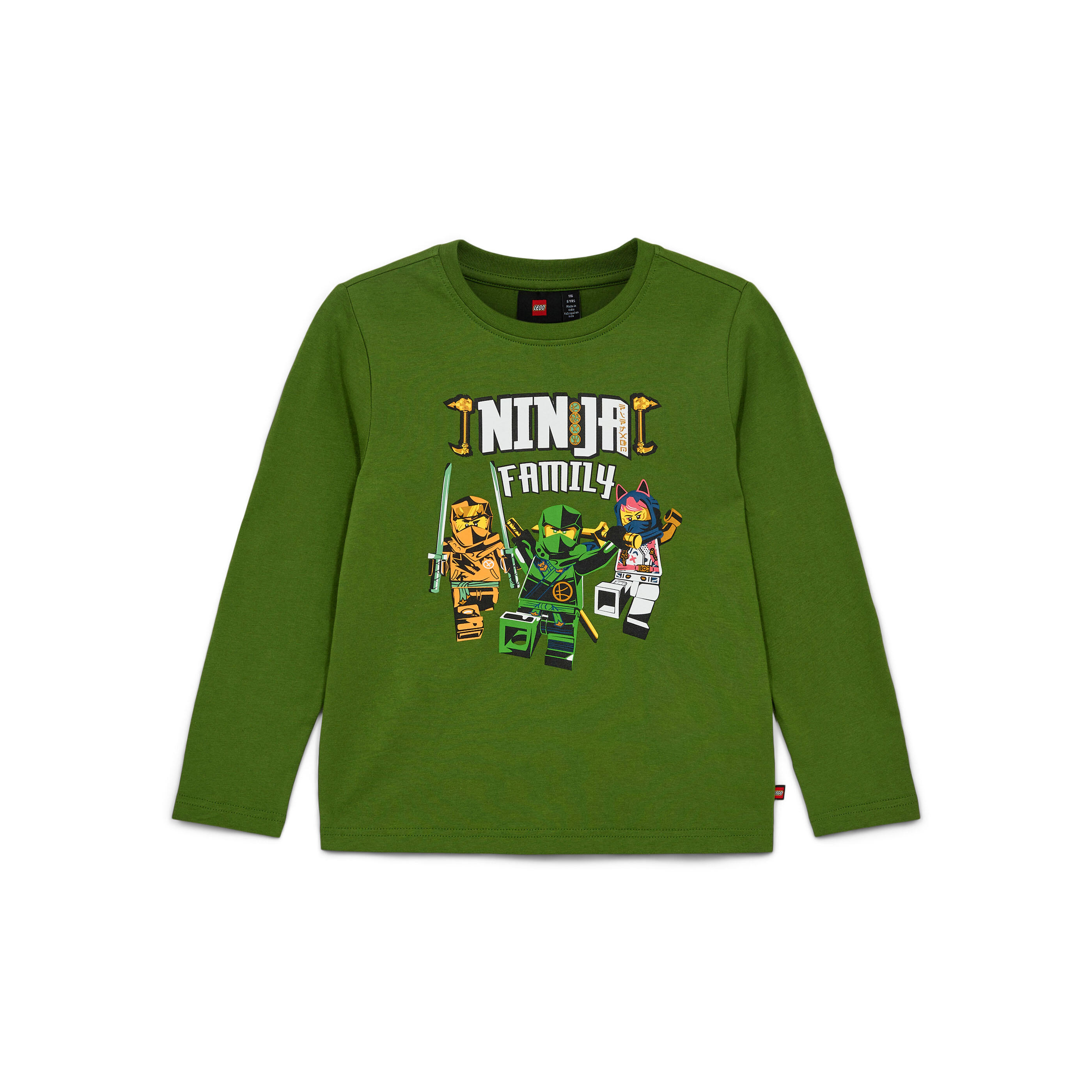 Koszulka z Długim Rękawem Dziecięca LEGO NINJAGO Tano 203 Zielona