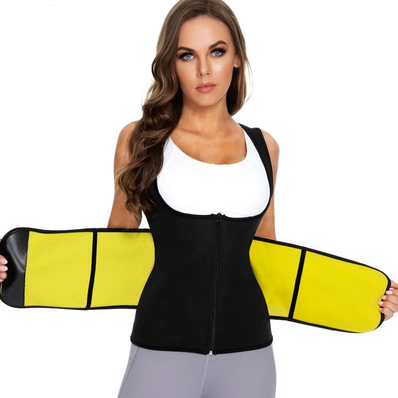 Kamizelka fitness neoprenowa wyszczuplająca damska z paskiem