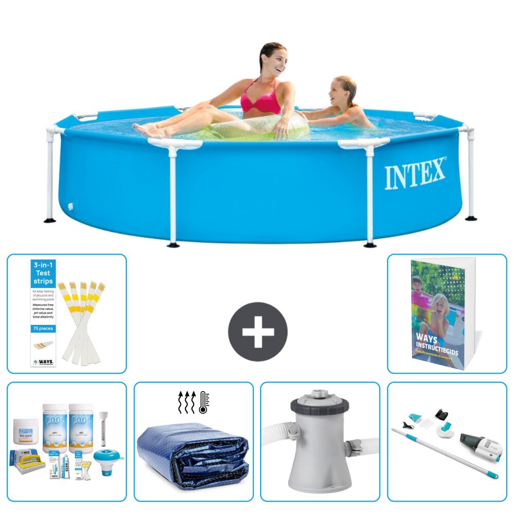 INTEX Basen ze stelażem Okrągły - 244x51 cm - 7-częściowy S165