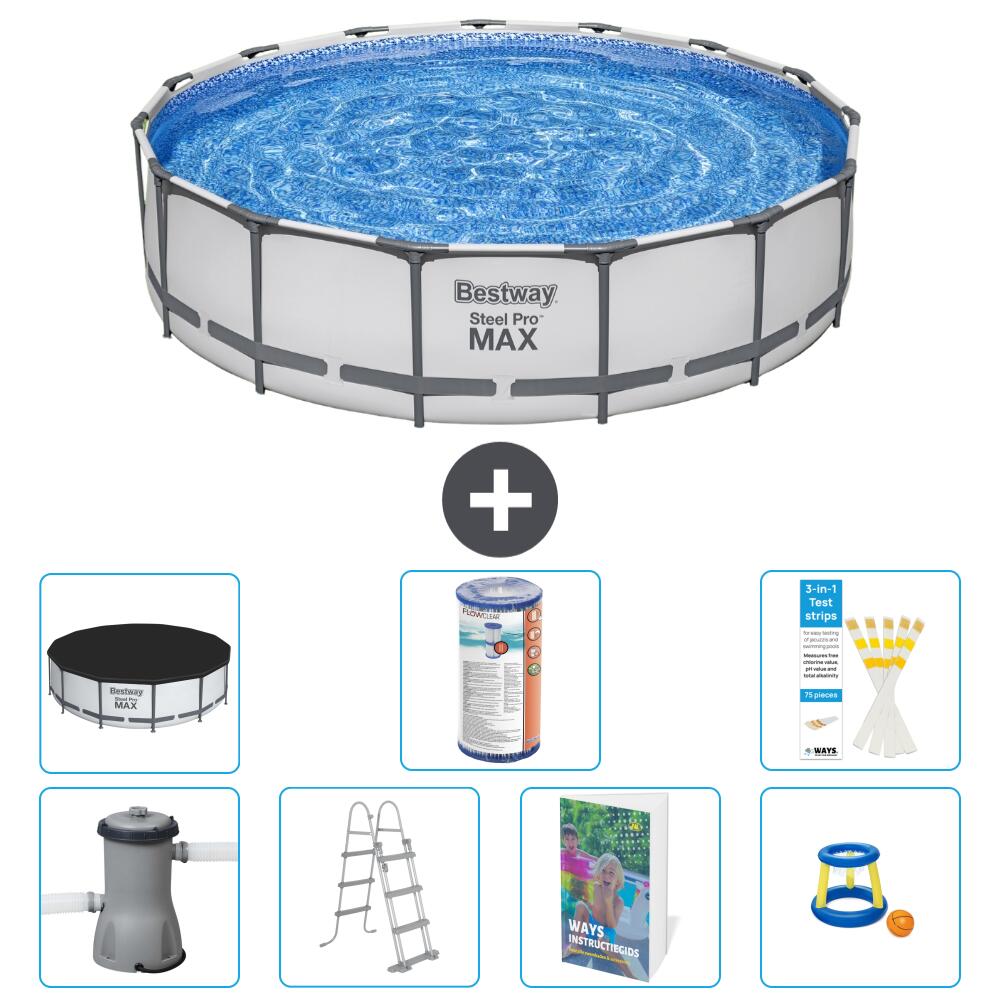 BESTWAY Basen Steel Pro MAX Okrągły - 457x122 cm - 8-częściowy S541