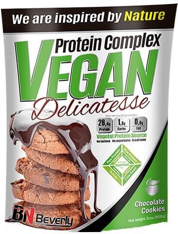 Kompleks proteinowy Vegan Delicatesse - 900g Truskawka Biała Czekolada Beverly N