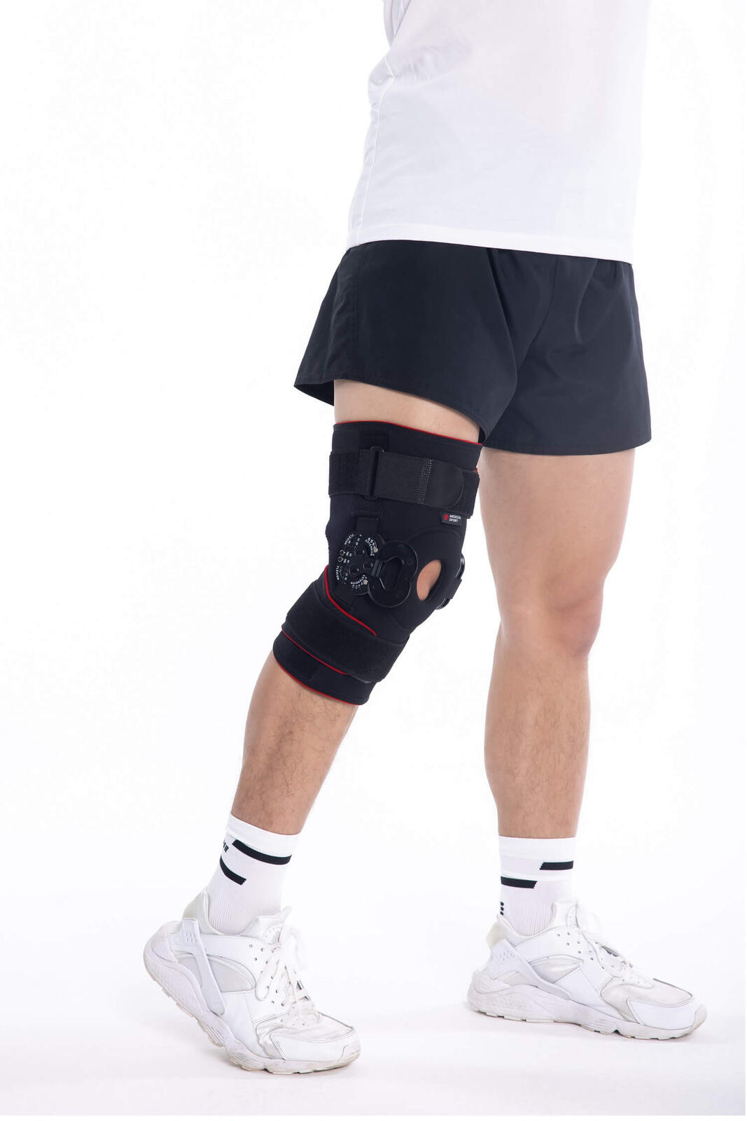 Zegarowy stabilizator kolana z regulacją kąta zgięcia Msupport Red
