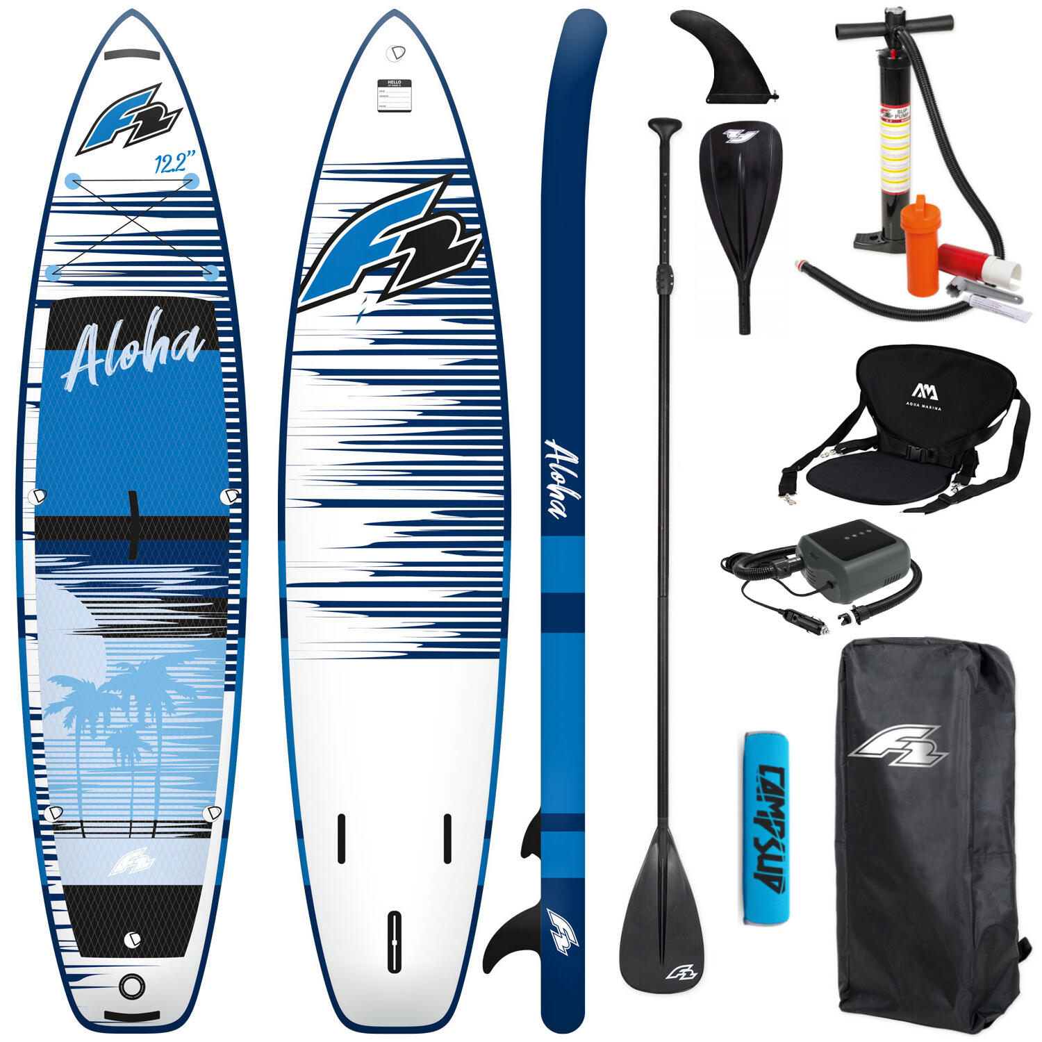 Deska SUP Pompowana F2 Aloha 12'2 372 cm Blue SUPER COMBO