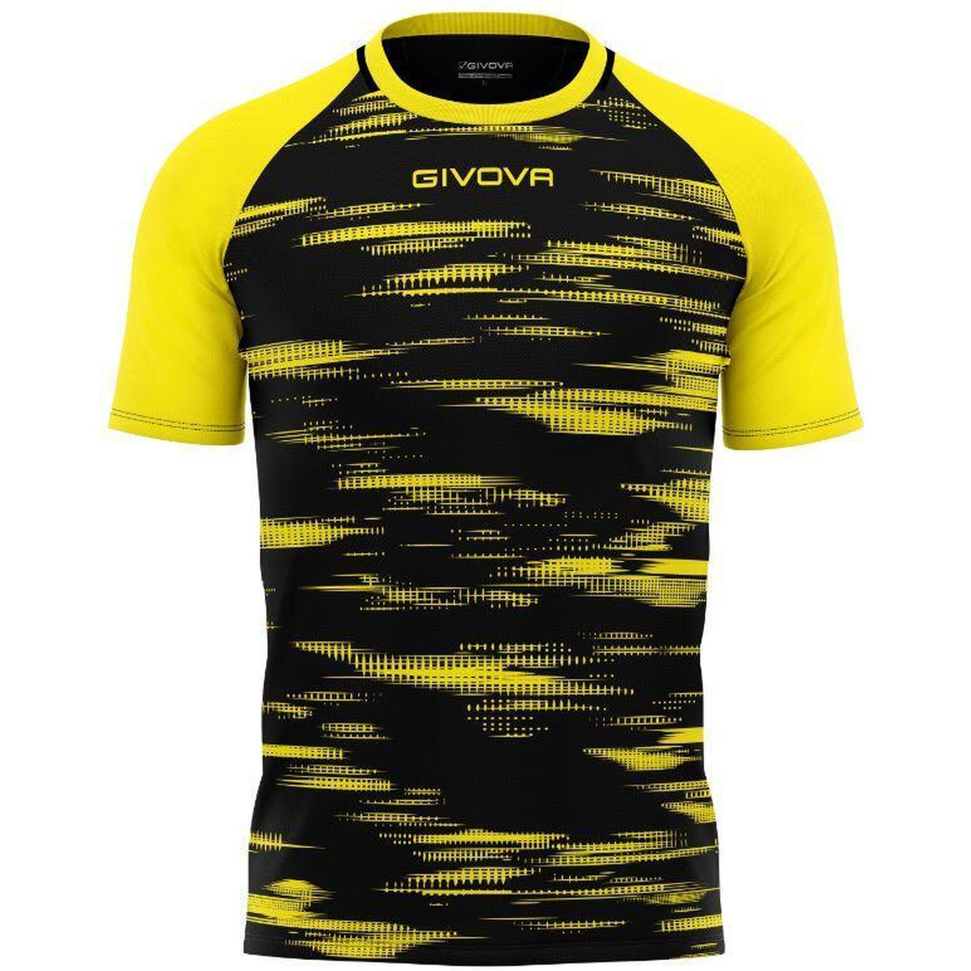 Koszulka sportowa Givova Pixel 3XL Czarna-Żółta Unisex