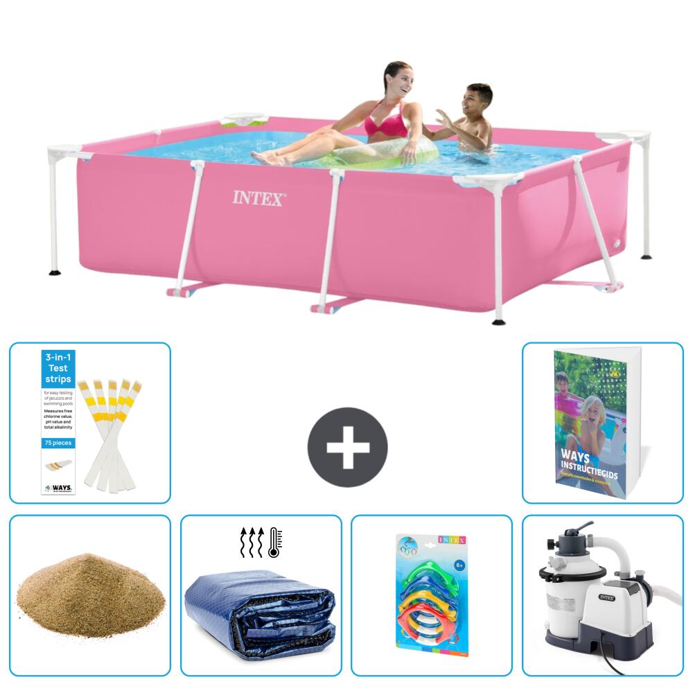 INTEX Basen ze stelażem Prostokątny - 220x150x60 cm - 7-częściowy S36