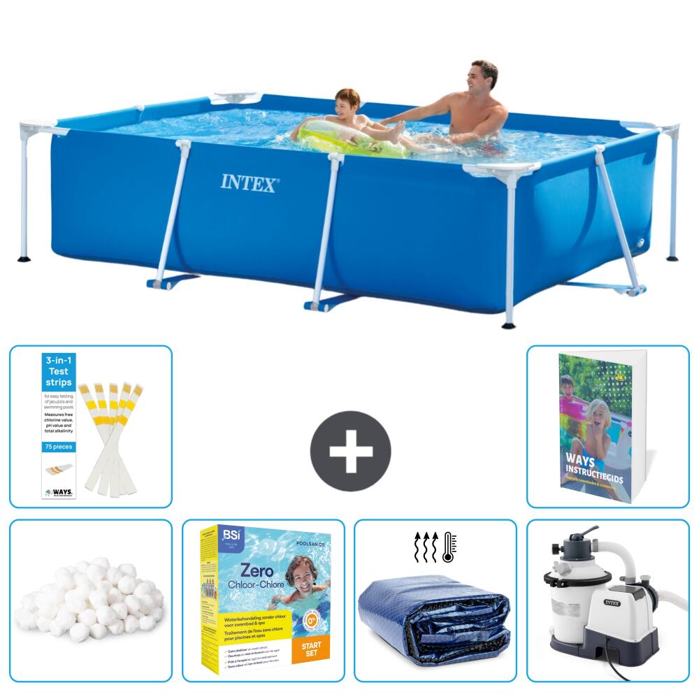 INTEX Basen ze stelażem Prostokątny - 260x160x65 cm - 7-częściowy S75