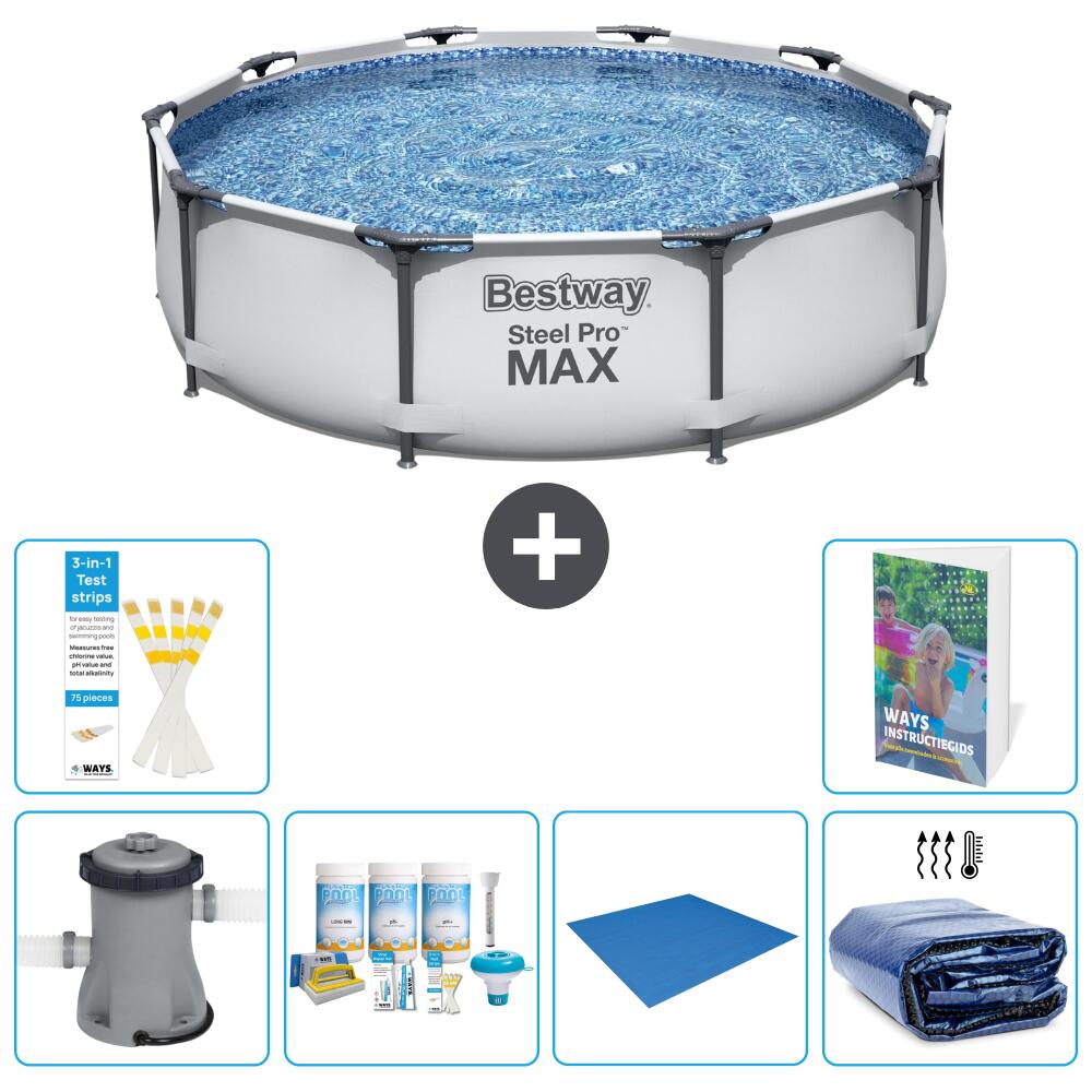 BESTWAY Basen Steel Pro MAX Okrągły - 305x76 cm - 7-częściowy S289