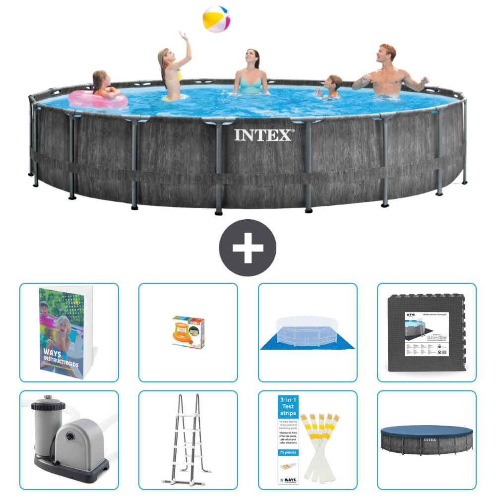 INTEX Basen Prism Frame Okrągły - 549x122 cm - 9-częściowy S525