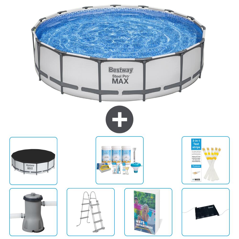 BESTWAY Basen Steel Pro MAX Okrągły - 457x122 cm - 8-częściowy S632