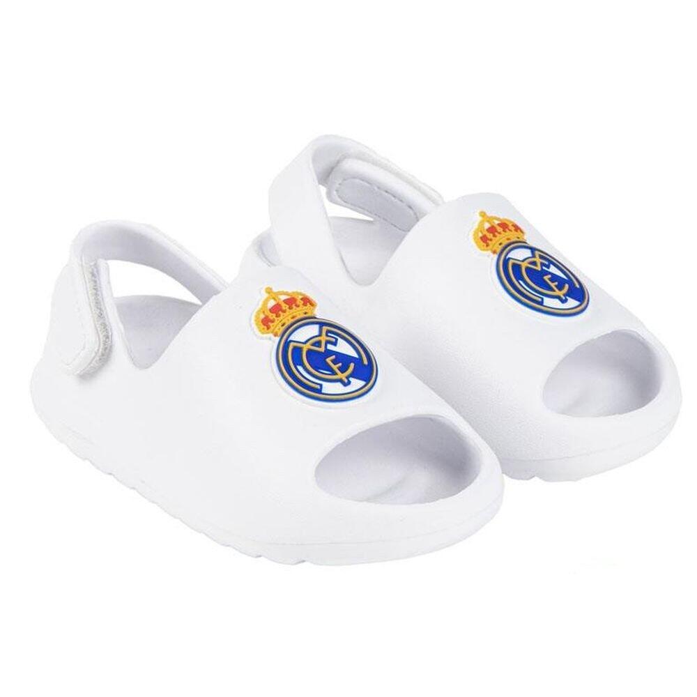 Real Madryt klapki sandały na rzep beach pool flip flops białe
