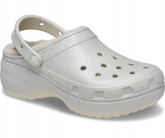 Chodaki Dla Dorosłych Crocs Classic Platform Glitter Lined Clog