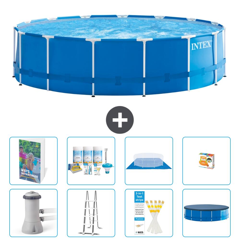 INTEX Basen ze stelażem Okrągły - 457x122 cm - 9-częściowy S548