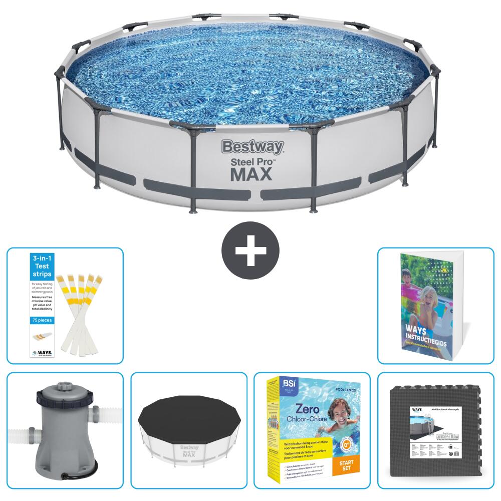BESTWAY Basen Steel Pro MAX Okrągły - 366x76 cm - 7-częściowy S259