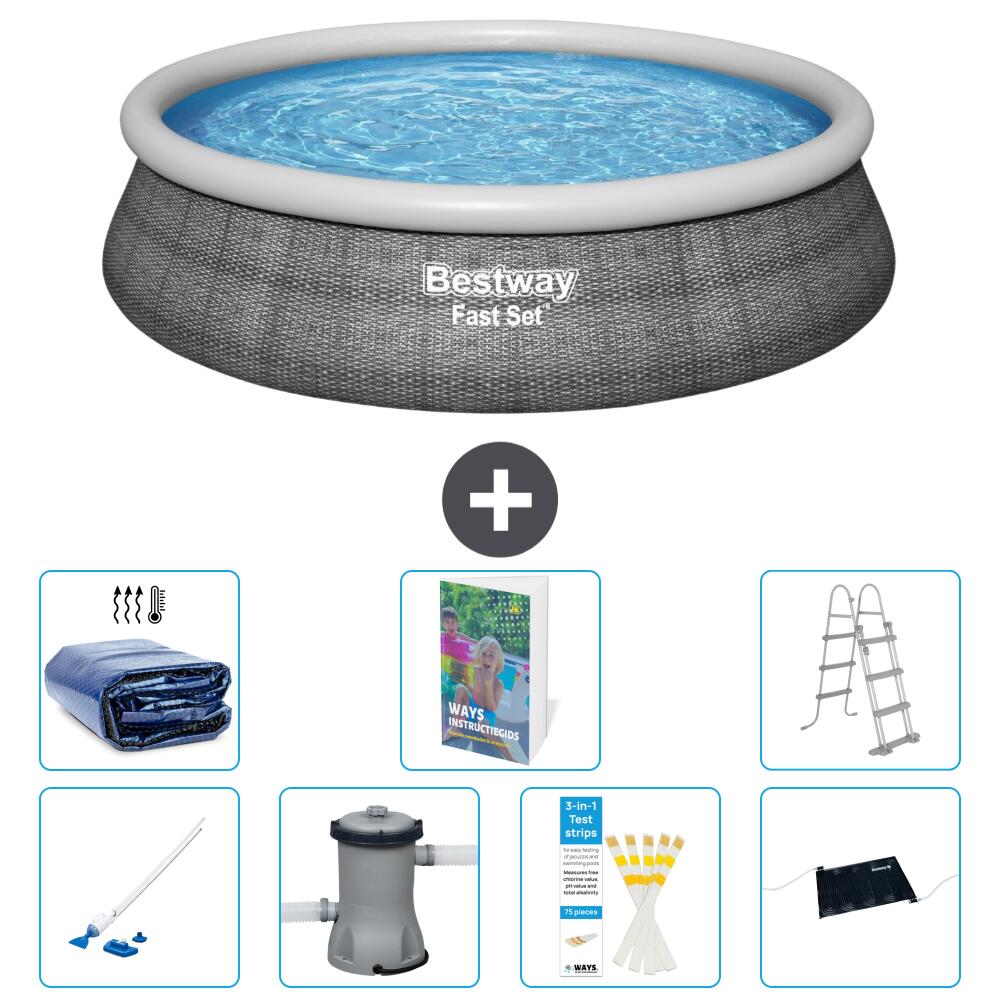 BESTWAY Basen Fast Set Okrągły - 457x107 cm - 8-częściowy S426