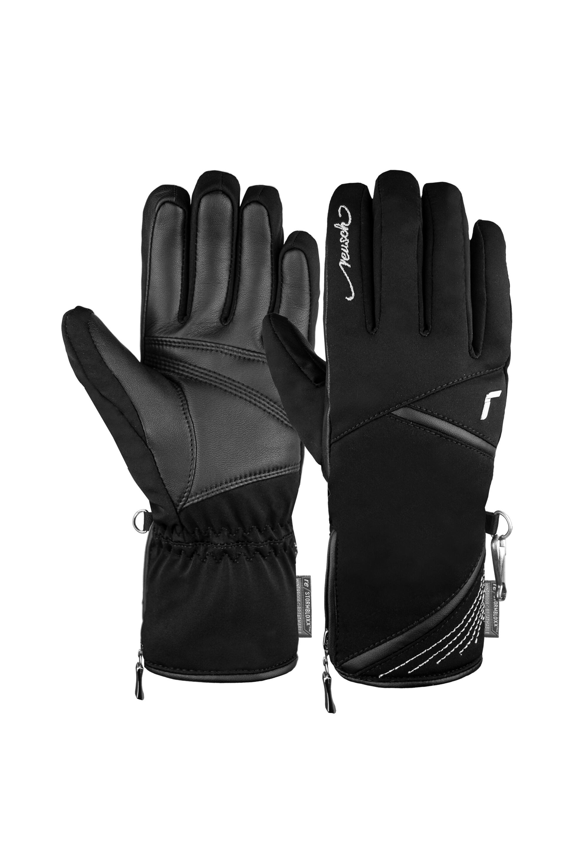 Rękawice narciarskie damskie Reusch Lore Primaloft ocieplane softshell skórzane