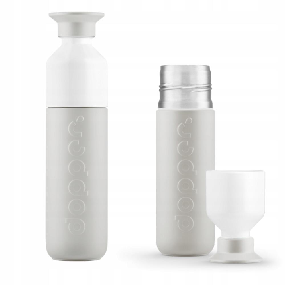 Butelka termiczna Dopper Gentle Grey 350 ml z kubkiem termos ekologiczna