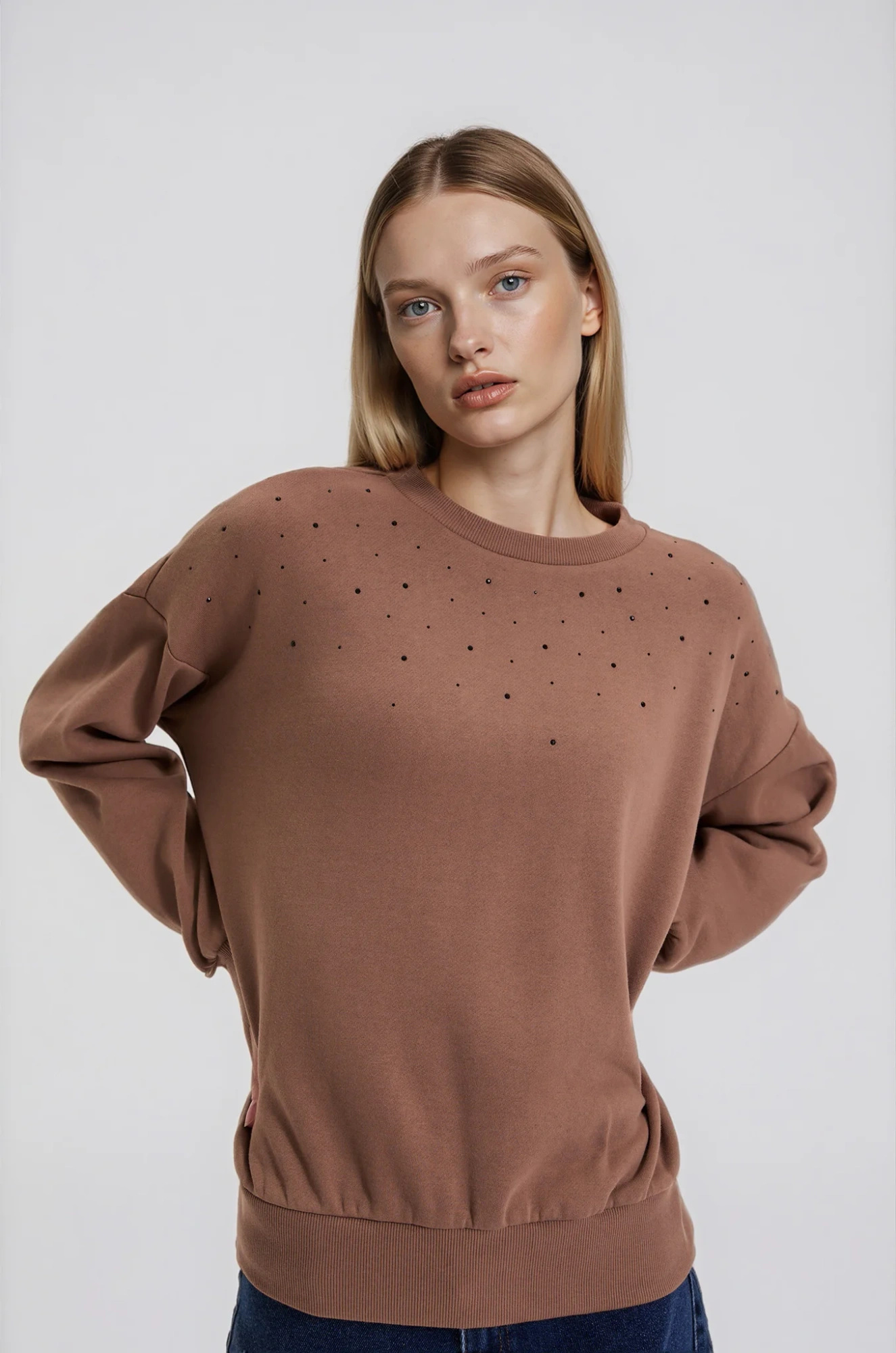 Bluza z dżetami beżowa