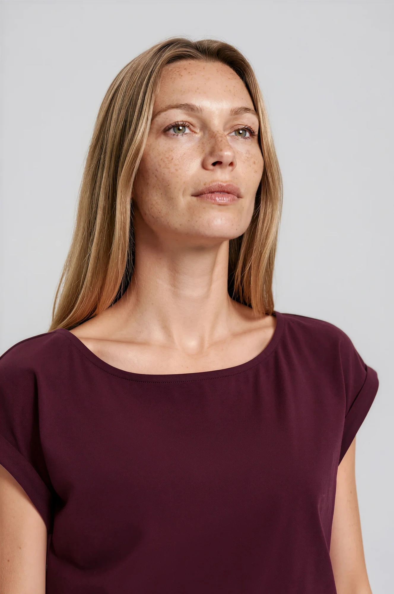 Gładki t-shirt burgundowy