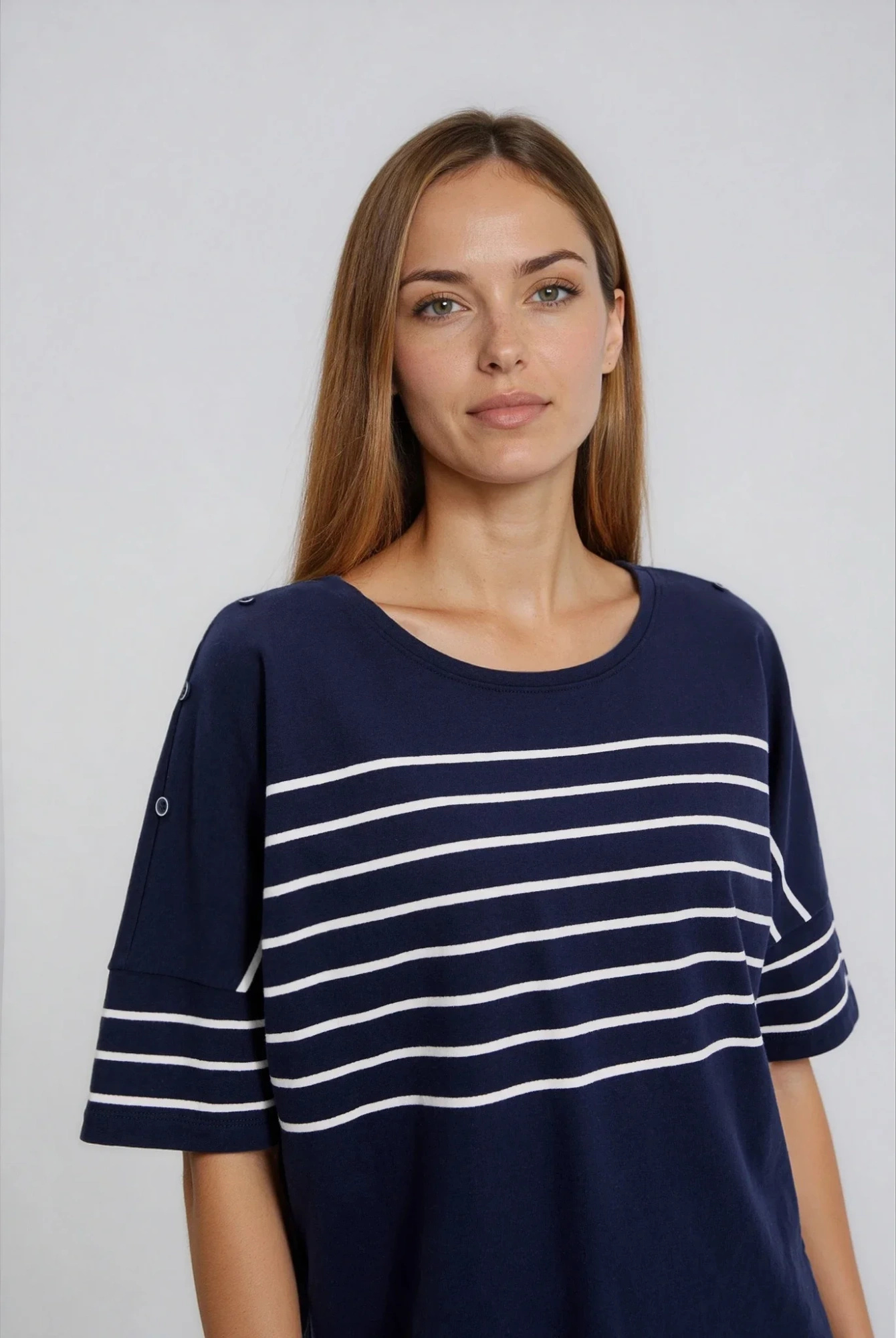 Bluza w paski granatowa