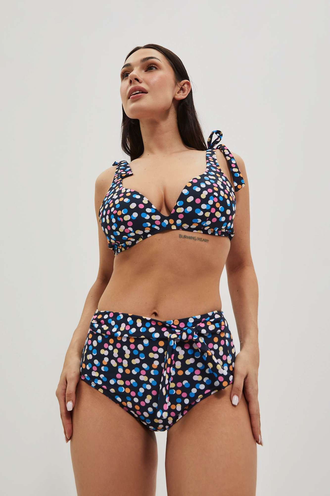 Dół od bikini z wysokiem stanem granatowy