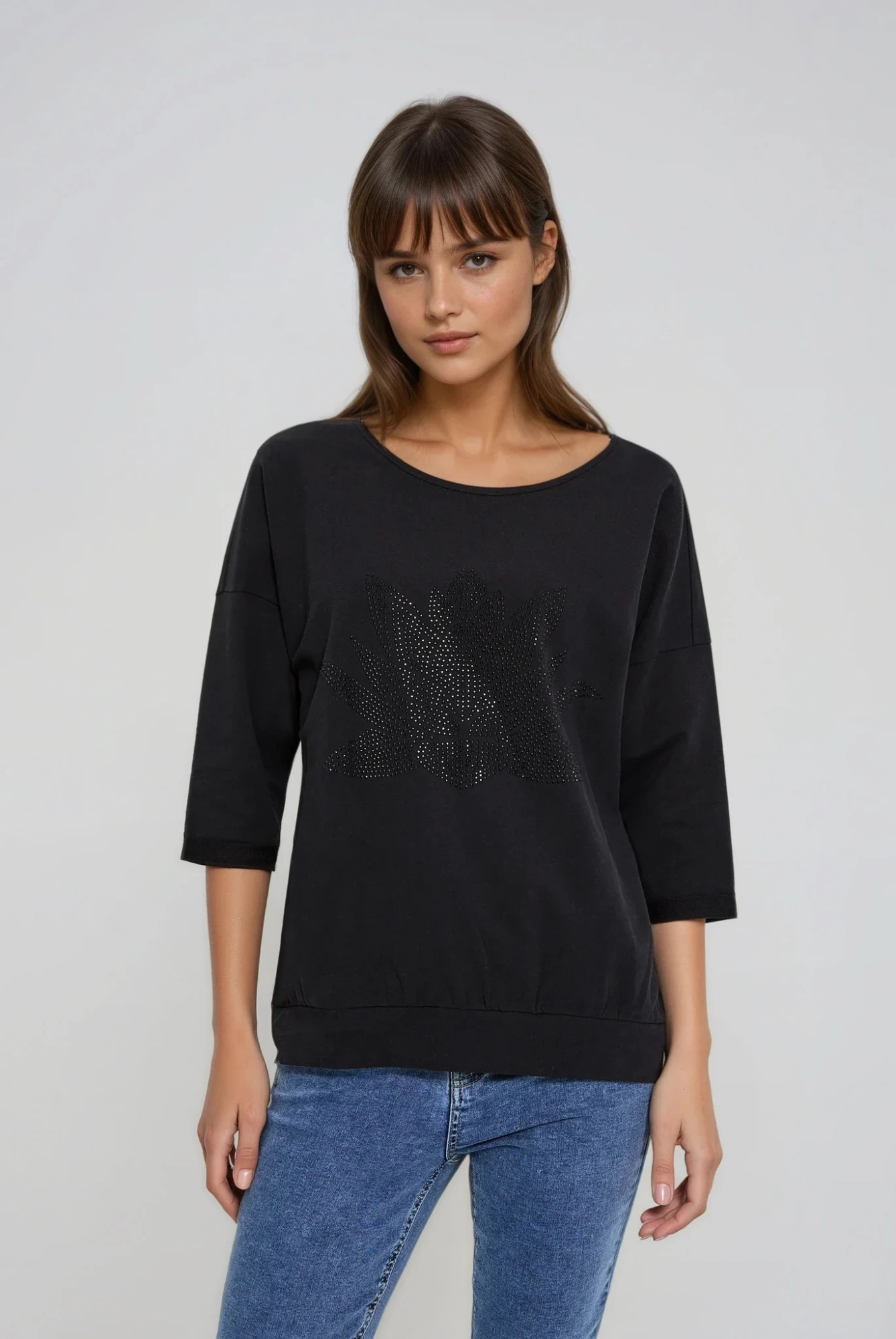 Bluza z bawełny czarna