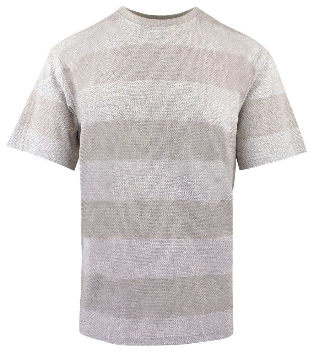 Dzianinowy T-Shirt Męski - Brave Soul - Odcienie Beżu