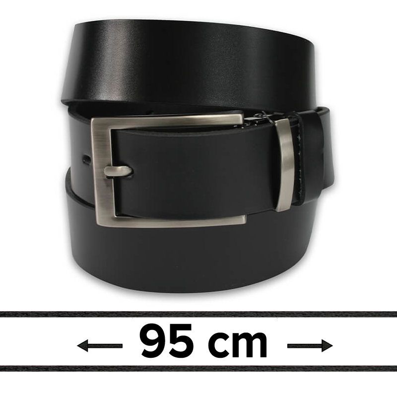 Pasek do Spodni, Czarny 95 cm, Skórzany, Elegancki, Męski, Możliwość Skrócenia -ZET