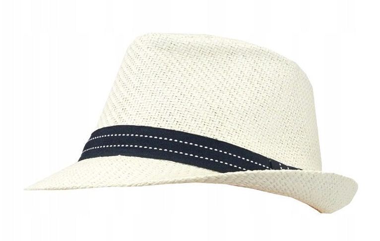 Kapelusz Męski, Jasny Beżowy Trilby, Letni z Paskiem, Przewiewny -Pako Jeans