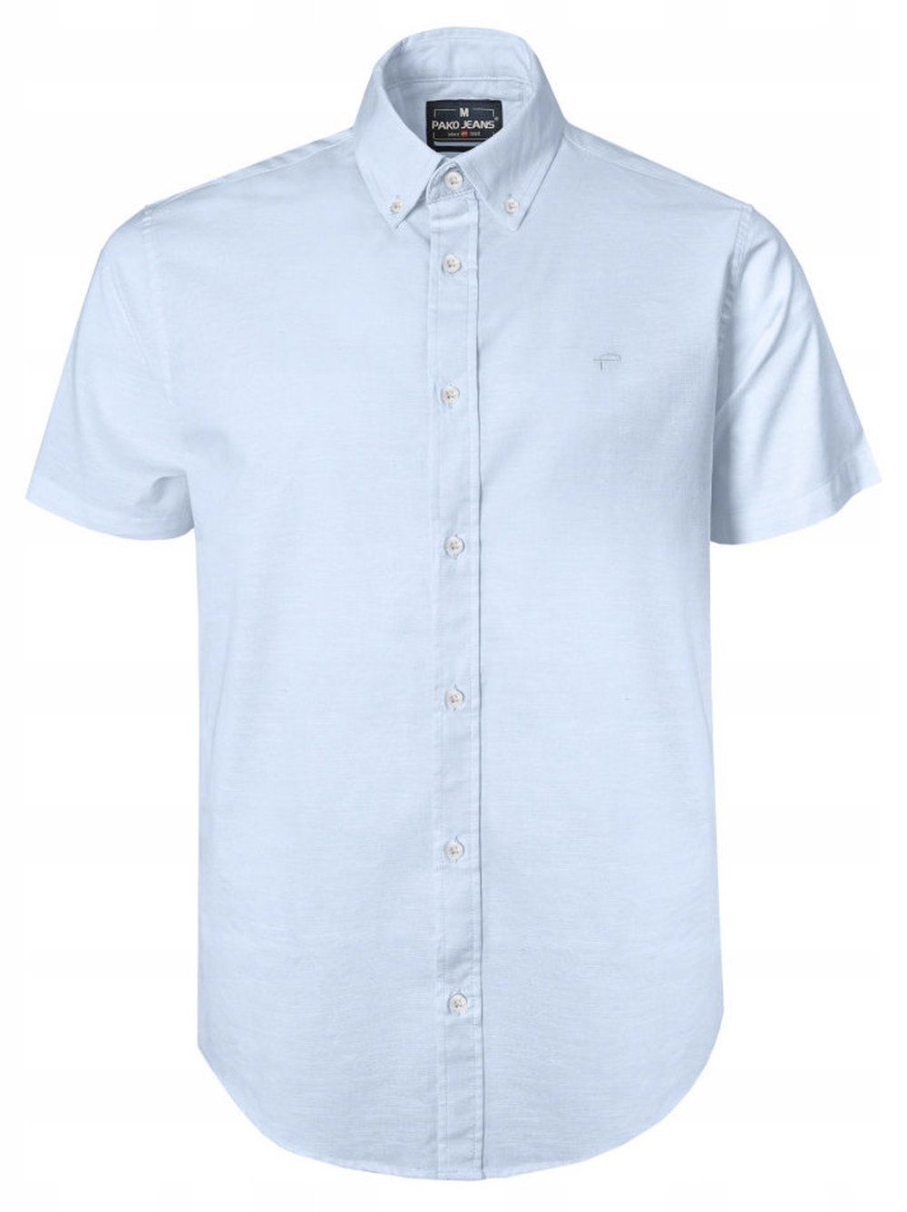 Lniano-Bawełniana Koszula Męska - Pako Jeans - Błękitna