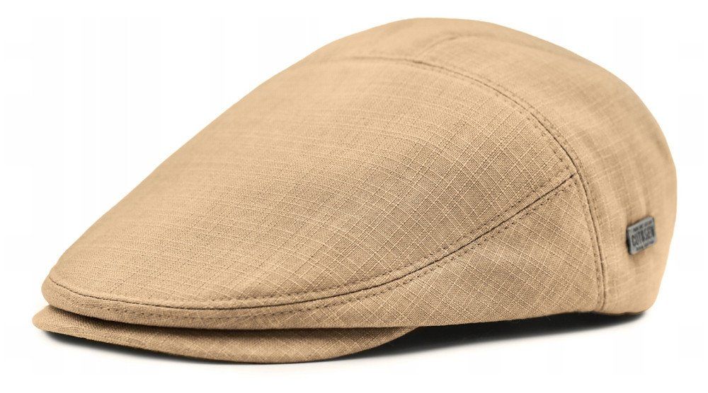 Lekki i Przewiewny Męski Kaszkiet (Len) - Pako Jeans - Beżowy
