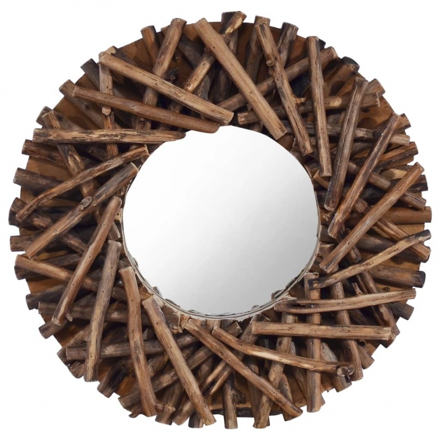 Zdjęcia - Lustro ścienne VIDA , 40 cm, drewno tekowe, okrągłe 