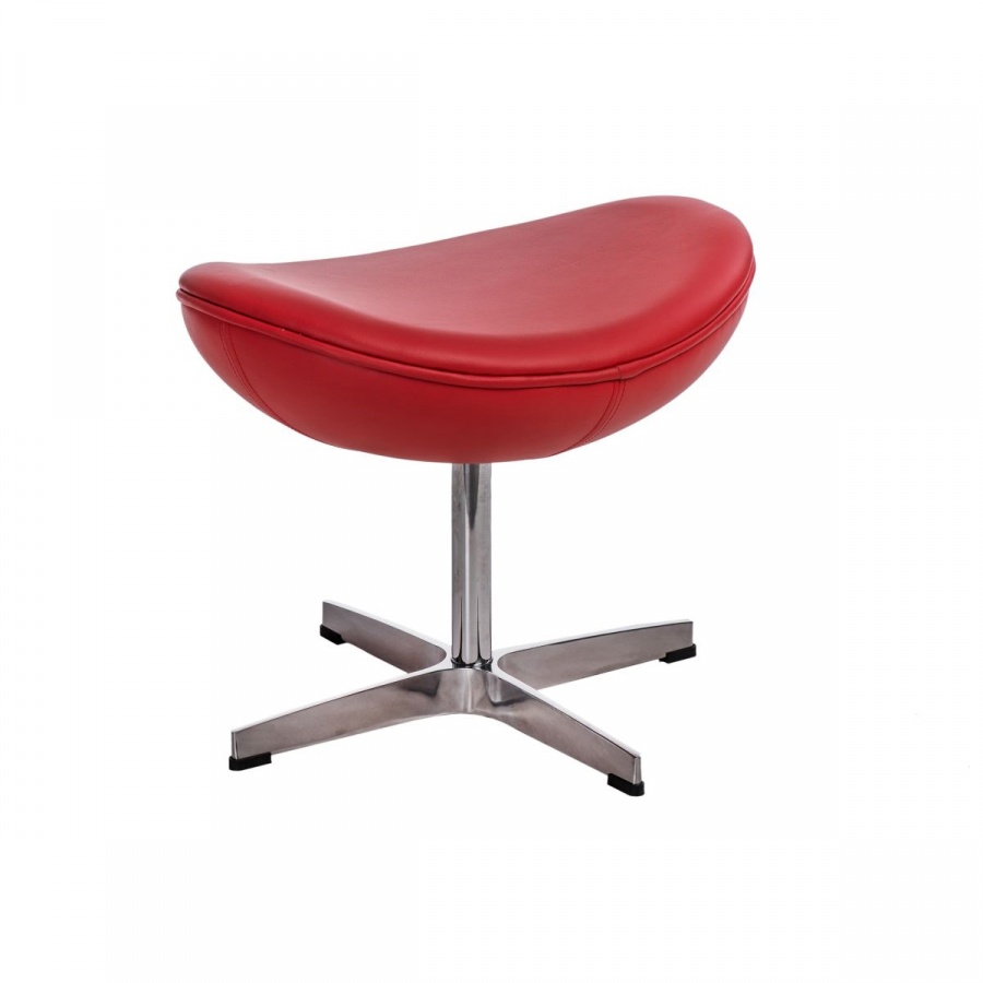 Zdjęcia - Krzesło D2 Design D2.Design Podnóżek Jajo skórzany 41x55x43 cm D2.Design czerwony 