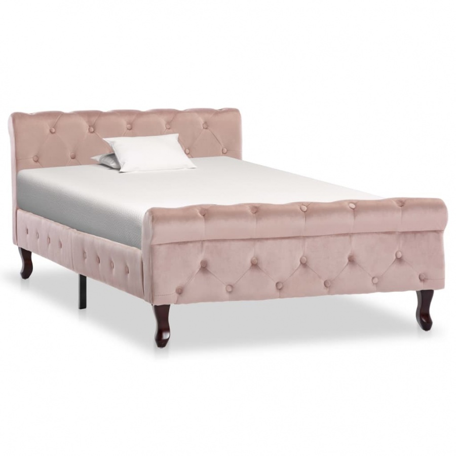 Фото - Ліжко VIDA Rama łóżka, różowa, tapicerowana aksamitem, 100 x 200 cm 