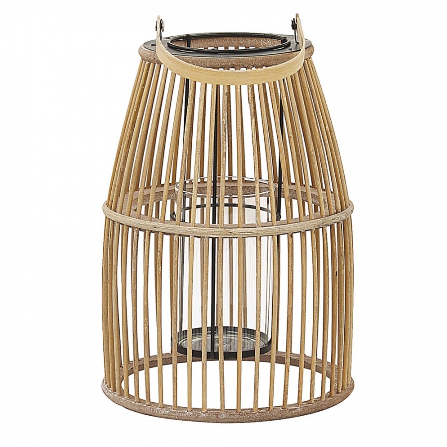 Zdjęcia - Naświetlacz LED / lampa zewnętrzna BLmeble Lampion bambusowy beżowy HOSTE 