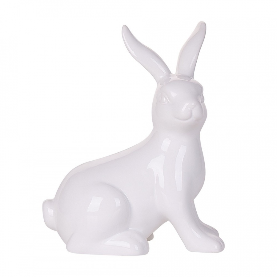 Zdjęcia - Figurka / świecznik BLmeble Figurka królik biała MORIUEX 