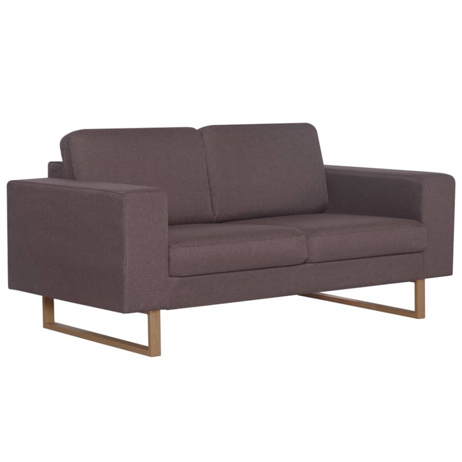 Sofa 2-osobowa tapicerowana tkaniną taupe 1 Sofa 2-osobowa tapicerowana tkaniną taupe