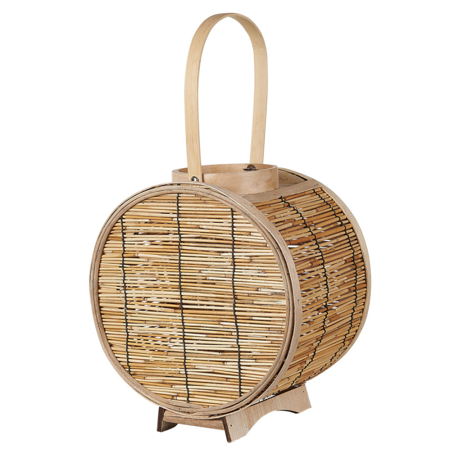 Lampion rattanowy 30 cm naturalny bistal