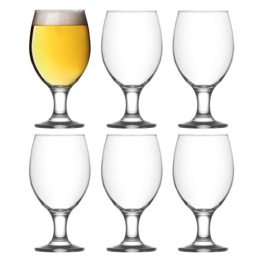 Szklanka na nÃ³Å¼ce, pokal, zestaw szklanek, szklanki do piwa, koktajlu, 400 ml, 6 sztuk