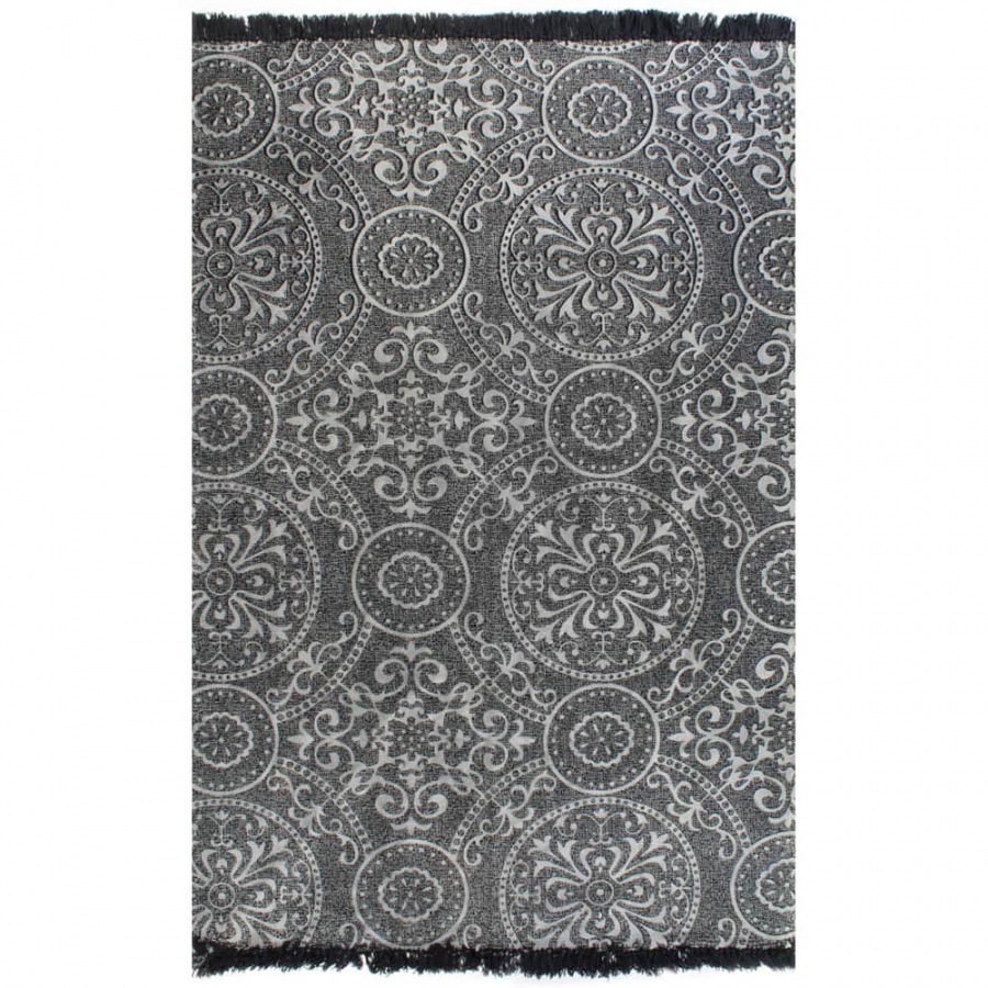 Фото - Килим VIDA Dywan typu kilim, bawełna, 120 x 180 cm, szary ze wzorem 