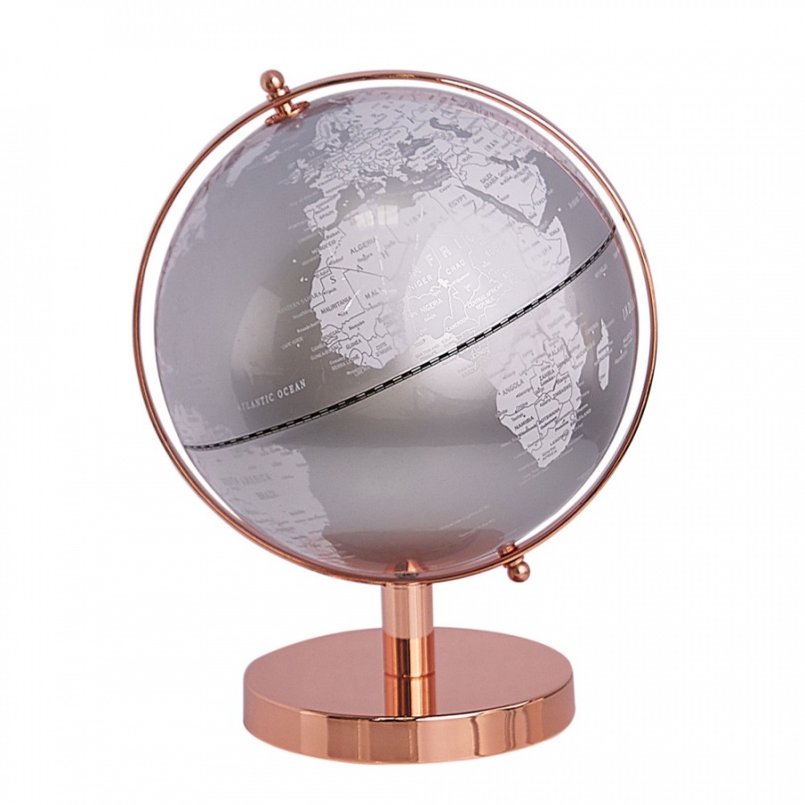 Zdjęcia - Figurka / świecznik BLmeble Globus srebrny CABOT 