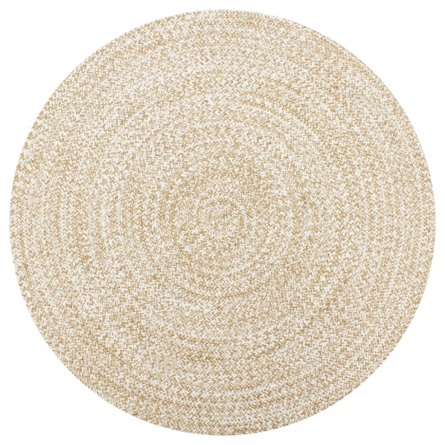 Zdjęcia - Dywan VIDA Ręcznie wykonany dywanik, juta, biały i naturalny, 90 cm 