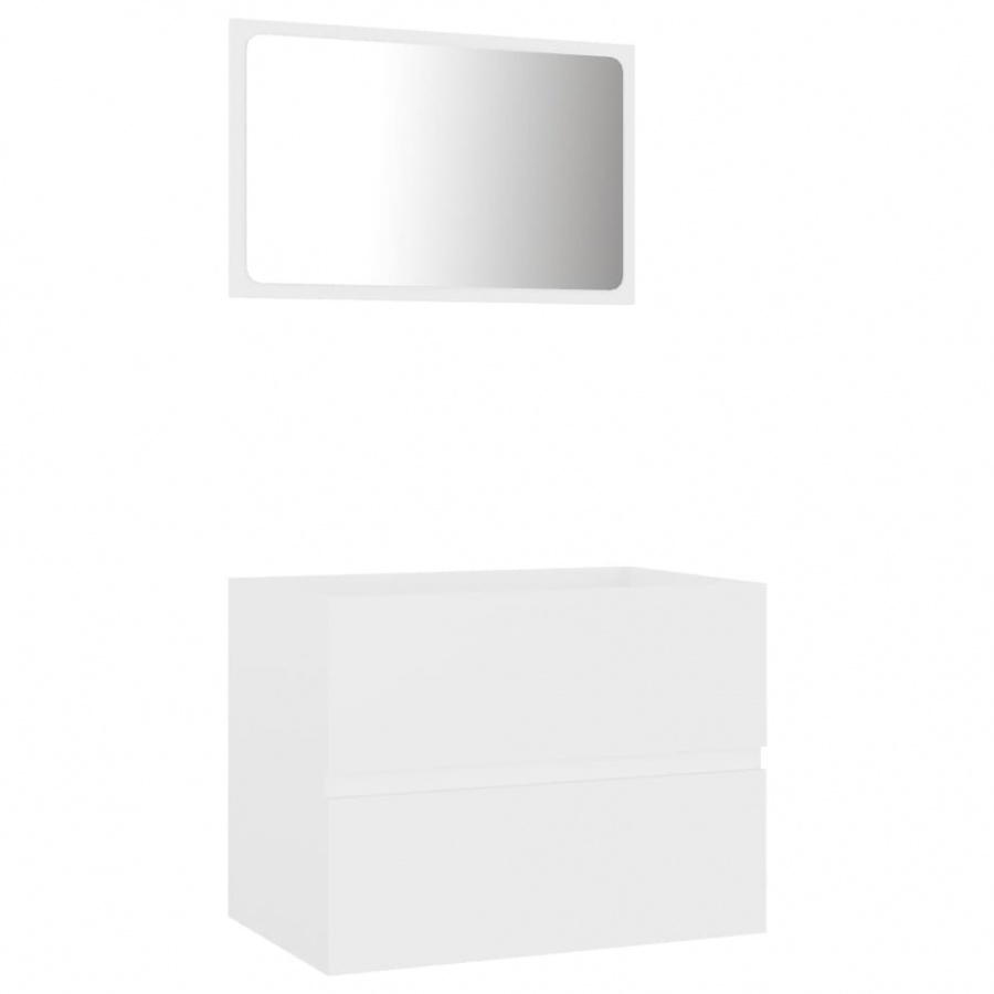 Zdjęcia - Pozostałe meble łazienkowe VIDA 2-częściowy zestaw mebli łazienkowych, biały, płyta wiórowa 