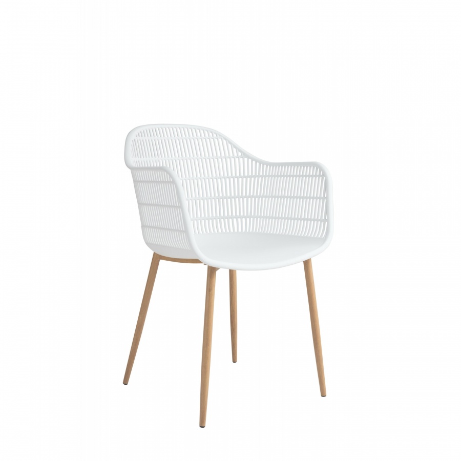 Zdjęcia - Krzesło D2 Design Simplet  Becker białe/naturalne 