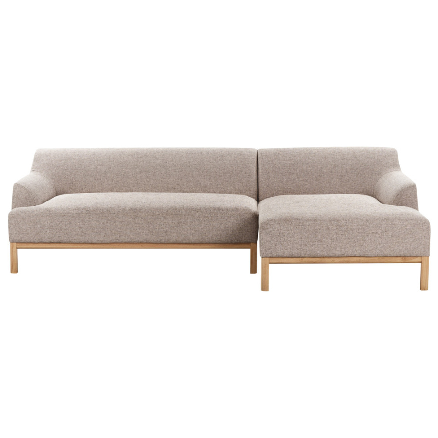 Zdjęcia - Sofa BLmeble Narożnik sosjo jasnobrązowy dla 3 osób lewostronny B561877 