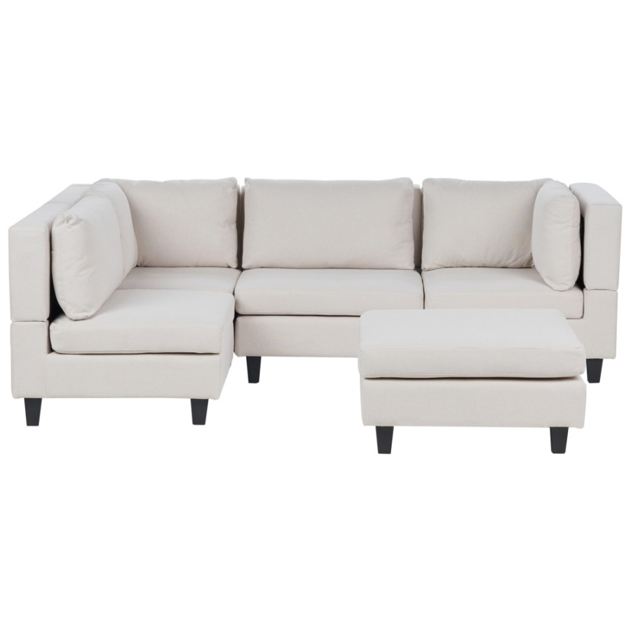Фото - Диван BLmeble Sofa narożna z otomaną unstad jasnobeżowy prawostronny B513568