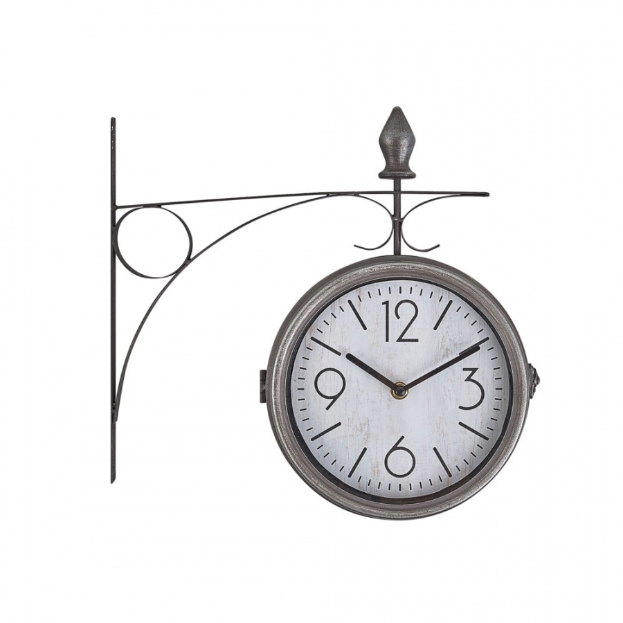 Фото - Настінний годинник BLmeble Zegar ścienny ø 22 cm srebrno-biały ROMONT 