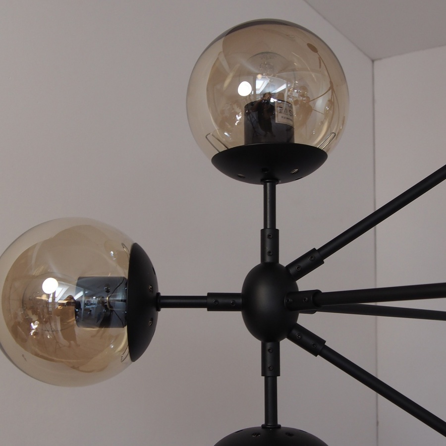Фото - Люстра / світильник Sticks Step into design Lampa wisząca astrifero-15 bursztynowo czarna 110 cm 